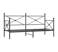 (black, 90 x 190 cm/without trundle) vidaXL Daybed with Trundle without Mattress Black 100x200 cm Steel sofa bed