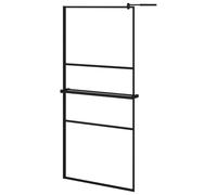 Walk-in Shower Wall Bath Enclosure with Shelf ESG Glass and Aluminium vidaXL