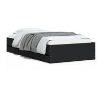 (black, 90 x 200 cm) vidaXL Bed Frame with Drawers Mattress Foundation Bed Base Engineered Wood