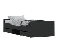 (black, 90 x 200 cm) vidaXL Bed Frame with Headboard and Footboard Mattress Foundation Concrete