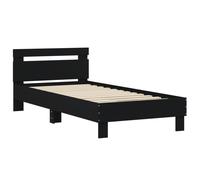 (black, 90 x 200 cm) vidaXL Bed Frame with Headboard Bed Base Mattress Foundation Engineered Wood