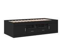 (black, 90 x 200 cm) vidaXL Daybed with Drawers Sofa Bed Daybed Couch Guest Bed Engineered Wood