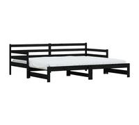 (black, 90 x 200 cm) vidaXL Daybed with Trundle Sofa Bed Guest Bed Sleeper Sofa Solid Wood Pine
