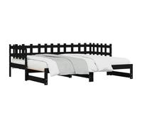 (black, 90 x 200 cm) vidaXL Pull-out Day Bed Sofa Bed Guest Bed Frame Daybed Couch Solid Wood Pine