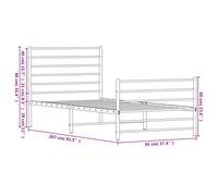 (black, 90 x 200 cm/with headboard & footboard) vidaXL Metal Bed Frame with Headboard Bed Base Mattress Foundation Bedstead