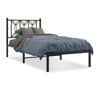 (black, 90 x 200 cm/ with headboard) vidaXL Metal Bed Frame with Headboard Home Bed Base Bedstead