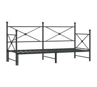 (black, 90 x 200 cm/with trundle) vidaXL Daybed with Trundle without Mattress Black 100x200 cm Steel sofa bed