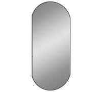 vidaXL Wall Mirror - 90x40 cm Oval, PVC Frame, Black - Versatile Mounting for Home Decor, Clear Glass Reflection in Living Room, Hallway, Bathroom
