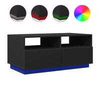 (black, 90 x 49 x 40 cm) vidaXL Coffee Table with LED Lights Hallway Accent End Table Side Sofa Table