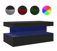 vidaXL Coffee Table with LED Lights Black 90x50x40 cm