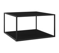 (black, 90 x 90 x 50 cm) vidaXL Tea Table Black with White Marble Glass 80 cm Couch Sofa Coffee Desk