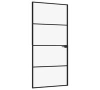 (black, 93 x 201.5 cm/3 horizontal bars) vidaXL Interior Door Inner Internal Door Panel Tempered Glass and Aluminium