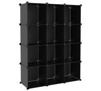 (black, 94.5 x 31.5 x 123 cm) vidaXL Storage Cube Organiser PP Shoe Rack Room Divider Multi Colours/Sizes