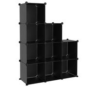 VidaXL Storage Cube Organiser With 9 Cubes Black, Black