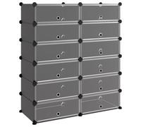 (black, 94.5 x 36.5 x 106 cm) vidaXL Shoe Rack PP Home Organiser Storage Shelf Black/Transparent Multi Sizes