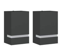 (black, 95 x 75 x 150 cm/ 2 pcs) vidaXL Outdoor Wall Lights Garden Lighting Wall Lamp 35W Silver Rectangular