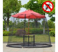 (Black) 9ft Garden Outdoor Patio Umbrella Table Screen Cover Net Mosquito Insect Net