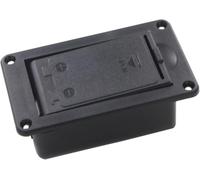 Black 9V Battery Case Holder Box - Active Bass Guitar Pickup Battery Compartment for Electric Guitar and Bass Accessories - Durable Replacement Cover for Musical Instrument Parts