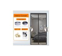 (black-a, 105x250cm(41x98inch)) Magnetic mosquito net door, insect repellent curtains for French doors to prevent mosquitoes and other pests, quick installation.