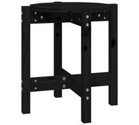 Vidaxl Coffee Table Black Ø 42.5X45 Cm Solid Wood Pine, Black