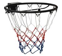'vidaXL Steel Basketball Ring with Nylon Net, Wall-Mounted or Replacement Hoop, 45 cm Diameter for Indoor/Outdoor Use