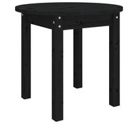 Vidaxl Coffee Table Black Ø 45X40 Cm Solid Wood Pine, Black