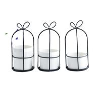 (Black, A) Flower Shelf Rack Versatile Ceramic Vase Stand Metal Planter Iron Shelf for Cactus