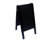 Black A Frame Chalkboard/Blackboard. Fitted with Tough Melamine™ Hard Plastic, Non Porous Panels - Easy to Clean. 80cm x 40cm for Chalk Markers and Chalk. Double Sided Sign.
