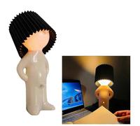 (Black) A Little Shy Man Naughty Little Boy Desk Lamp, Small Table Lamp, Bedside Night Light