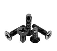 Black A2-70 304 Stainless Steel Cross Flat Countersunk Head Screw Bolt M1.6 M2 M2.5 M3 M4 M5 M6 M8(12mm,10pcs M6)