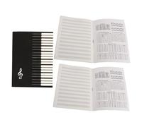 Black A5 Music Notebook 3pcs Tear-off Reusable Paper Staff Book | Outdoors Use, for Music Score and Songs, Compact Practice Pages Reusable Layout