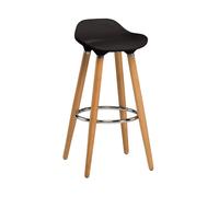 Black Abs Beech Wood Bar Stool, Easy to Clean Kitchen Bar Stool, Footrest Support Bar Stool