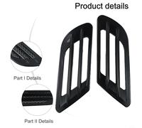 Black ABS Car Bonnet Air Side Vent Trim Decals, 16.5 cm x 7.5 cm, 1 Pair for Fit on Front Left/Right Hood - Exterior
