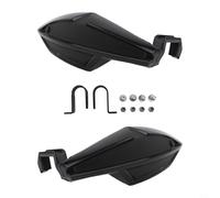 Black ABS Handlebar Protectors With Mirror Mount For ATV | Blocks wind and debris, protects hands, fits for can-am for outlander, ABS material, black finish
