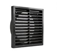 Black ABS Louvred Wall Vent Grille 100mm with Net(5inch) | ABS plastic build, UV resistant, long-lasting durability, 100mm size, black finish for walls