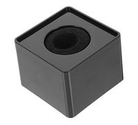 Black ABS Square Mic Logo Flag for Interview Broadcast Use | Adjustable 3.9cm Opening, Detachable Base Lid, Large Flat Panel, Simple Practical Build for Hosts