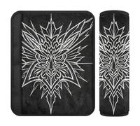 Black Abstract Abstract Totem Belt Shoulder Strap,Stop seat Belt Cutting into Neck,seat Belt Protector for Sedan Airplane Bag funda para cinturón de carro 2 Pack