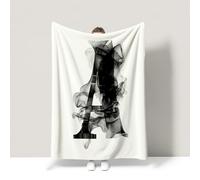 Black Abstract Artistic Agile Minimalist Warm Bed Blanket Super Soft Warm Couch Blanket For children teenagers adults and the elderly Double (150 x 200 CM)