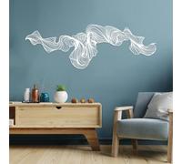 Black Abstract Lines Metal Wall Art, Geometric Contemporary Luxury Metal Artwork Decoration, Modern Art Sculpture Home Decor for Living Room, Bedroom Hallway and Stairs Nature Home Decor Gift(Whi