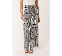 Black Abstract Print Trousers Blue Vanilla Black S/M