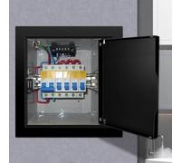 Black Access Panel Door for Wall or Ceiling - 20x20cm Square Flush Mount Inspection Hatch for Attic Loft Camper - Metal Service Door with Push-Lock Closure