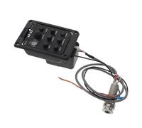 Black Acoustic Guitar Pickup Preamp with Soundhole Tuner and Eq Control