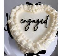 Black Acrylic Engaged Cake Topper,Engagement Theme Cake Topper, Wedding Anniversary Bridal Shower Bachelorette Party Cake Decorations,Dessert Decor, DIY Cake Decoration