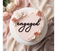 Black Acrylic Engaged Cake Topper, Rngagement Cake Topper for Wedding Party