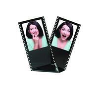 Black Acrylic Film Strip Standing Wallet Size Photo Frame, Holds Two 6.4cm x 8.9cm Photos