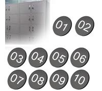 Black Acrylic Locker Numbered Plates, Circular Table Door Sign House Room Number For Hotel, Identifier Set 1-10 1-30 -1-50 1-70 1-100 Number(1-30 D 8 CM)