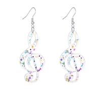 Black Acrylic Pendant Earrings Colorful Music Note Stud Earrings Fashionable Statement Jewelry for Women Girls Women Fashion Jewelry, フリーサイズ