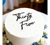 Black Acrylic Thirty Five Cake Topper, Men/Women 35th Birthday Cake Decoration, 35 Fabulous/Hello 35 Cake Charm Decorative Party Supplies for 30th Anniversary, Special Events
