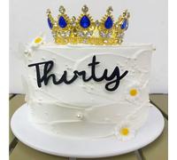 Black Acrylic Thirty Number Birthday Cake Topper,Hello 30 / Cheers to 30 Years,Thirty Funeral for My Youth, Dirty Thirty Gothic Cake Topper,30th anniversary Party Decorations for Him & Her