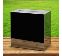 Black Acrylic Wedding Card Box Clear DIY Card Boxes Gift Card Box Money Box Holder for Wedding Reception Anniversary Birthday Party Baby Shower Graduation Decorations (10 x 10 x 5.5 inch)
